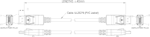 DisplayPort to DisplayPort cable diagram