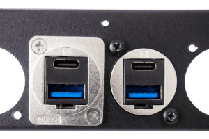 Front and rear mounted CLIFF feedthrough connectors