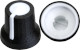 Black K87MAR push fit rotary control knob with white marker. 6 mm spline shaft CL170822CR