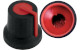 Black K87MAR push fit rotary control knob with red marker. 6 mm spline shaft CL170823CR