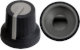 Black K87MAR push fit rotary control knob with grey marker. 6 mm D shaft CL170825BR