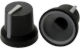 Black K87MBR push fit rotary control knob with grey marker. 6 mm D USA shaft CL170844FR