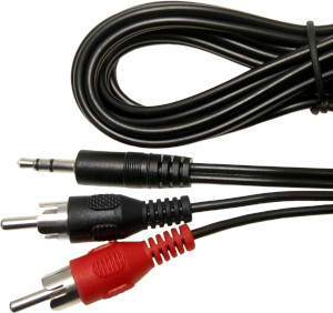 Dual phono lead in red and black to 3.5 mm jack plug FCR719921