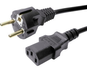 FCR72035 Power cord, CEE 7/7 plug to IEC C13 plug, 1m