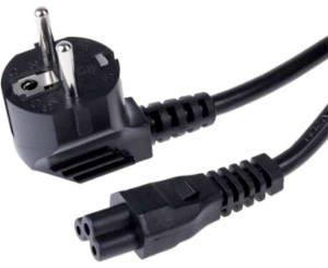 FCR72037 Power cord, right-angled CEE 7/7 plug to IEC C5 plug, 2m