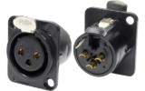 3DCF/BM 3-pole, black metal, female, XLR socket FC61900
