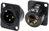 3DCM/BM 3-pole, black metal, male, XLR socket FC61905